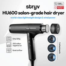 Load image into Gallery viewer, HU600 salon-grade professional hair dryer + FREE HairPods (intense repair)